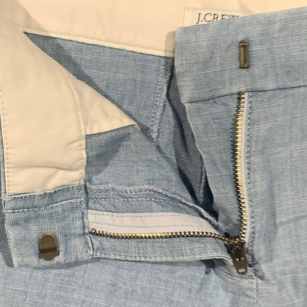 J.Crew Womens Light Blue Cotton Chambray Shorts Size 8 Nautical Clean Girl Beach - Picture 2 of 8